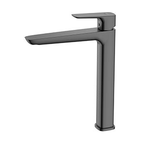 Bateria umywalkowa stojąca wysoka - nablatowa, gun metal