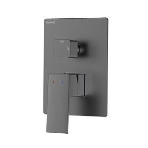 Bateria prysznicowo wannowa podtynkowa dwufunkcyjna, gun metal