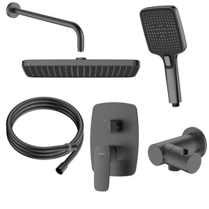 Zestaw prysznicowy podtynkowy dwufunkcyjny, gun metal