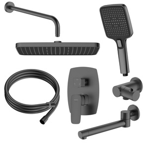 Zestaw prysznicowy podtynkowy trzyfunkcyjny, gun metal