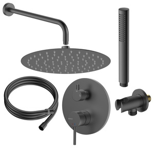 Zestaw prysznicowy podtynkowy dwufunkcyjny, gun metal