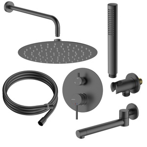 Zestaw prysznicowy podtynkowy trzyfunkcyjny, gun metal